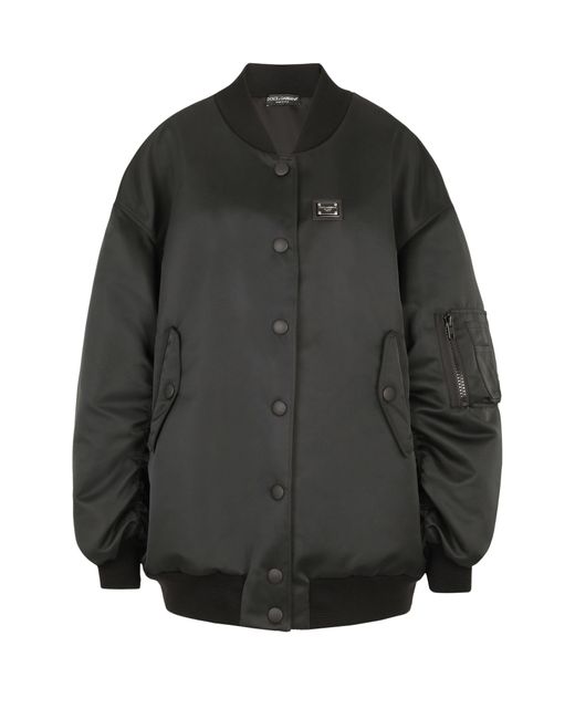 Dolce & Gabbana Black Duchesse Jacket With Branded Plate