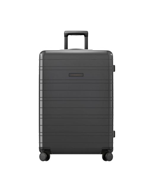 Horizn Studios Black H7 Essential Glossy Check-In Luggage (90L) for men