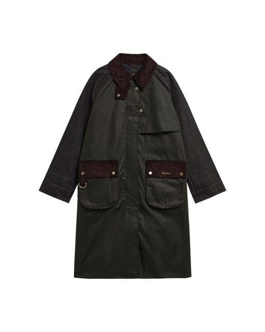 Barbour Black Kirklees Checked Waxed Jacket