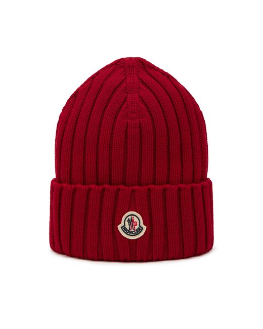 Moncler Red Mütze Mit Logo