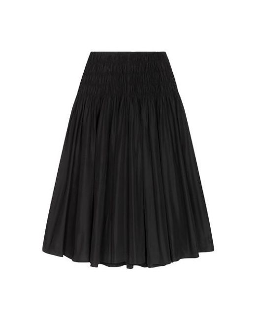 Maje Black Smocked Maxi Skirt