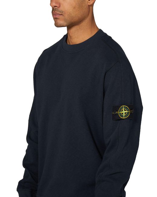 Stone Island Blue Sweatshirt With Logo Patch for men