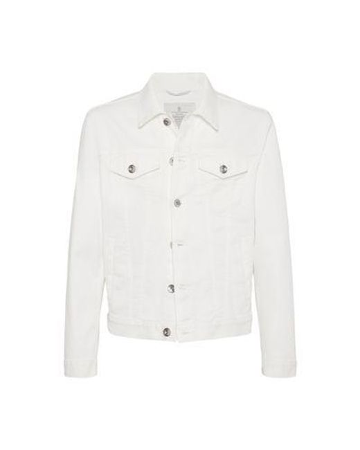 Brunello Cucinelli White Denim Four-pocket Jacket for men