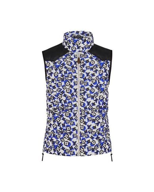 Louis Vuitton Leather Down Vest in Blue | Lyst