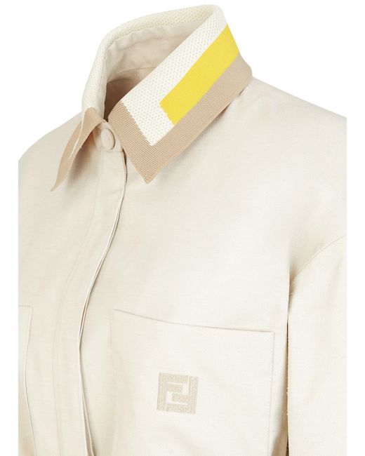 Veste Go-To Jacket droite Fendi en coloris White