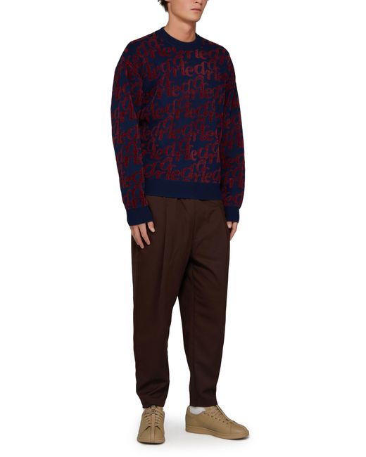 Drole de Monsieur Blue Fun Knitted Sweater for men
