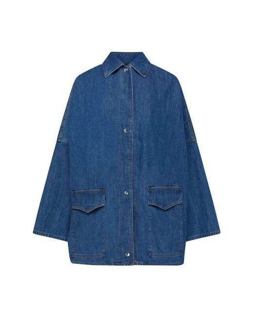 Totême Denim Overshirt Jacket in Blue | Lyst