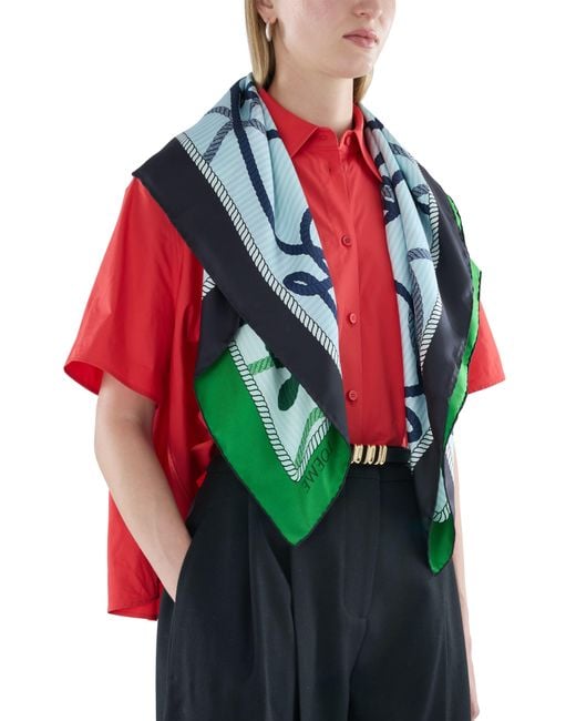 Loewe Green Printed Scarf