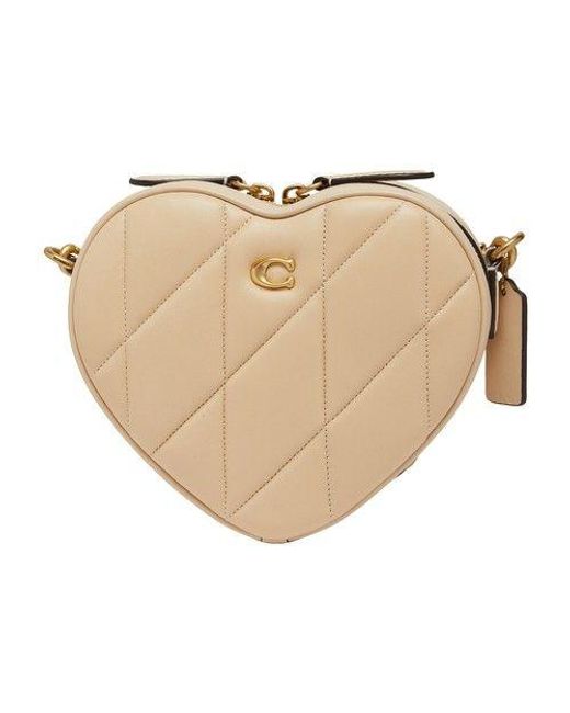 COACH Heart Bag With Shoulder Strap in Natural