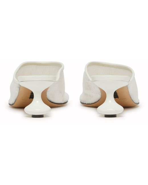 Loewe White Toy Mule 45 Paillettes