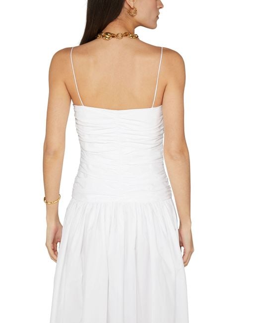 Matteau White Kleid mit geraffter Taille