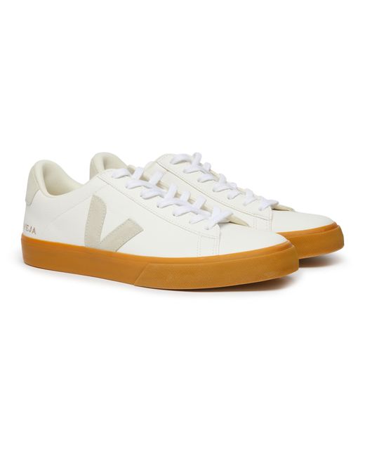 Veja White Campo Chromefree Leather Low Top Sneakers for men