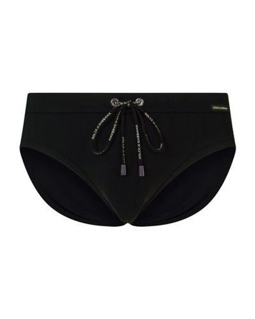 Dolce & Gabbana Black Swim Briefs With High-Cut Leg for men