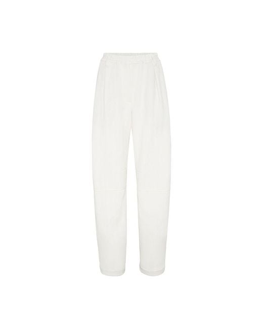 Brunello Cucinelli White Baggy Trousers
