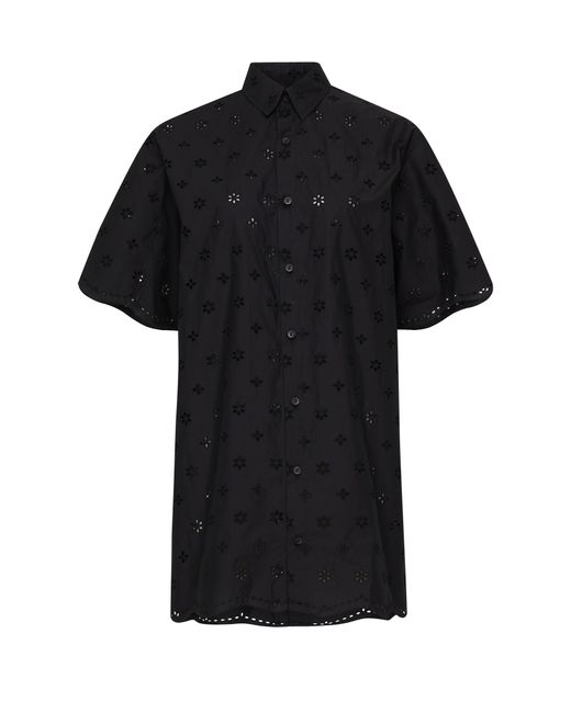 Matteau Black Broderie Mini Shirt Dress
