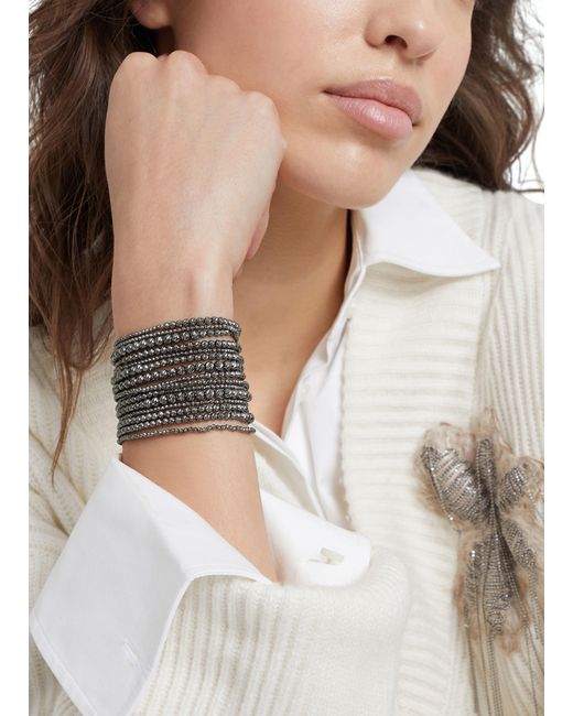 Brunello Cucinelli Gray Armband aus Silber