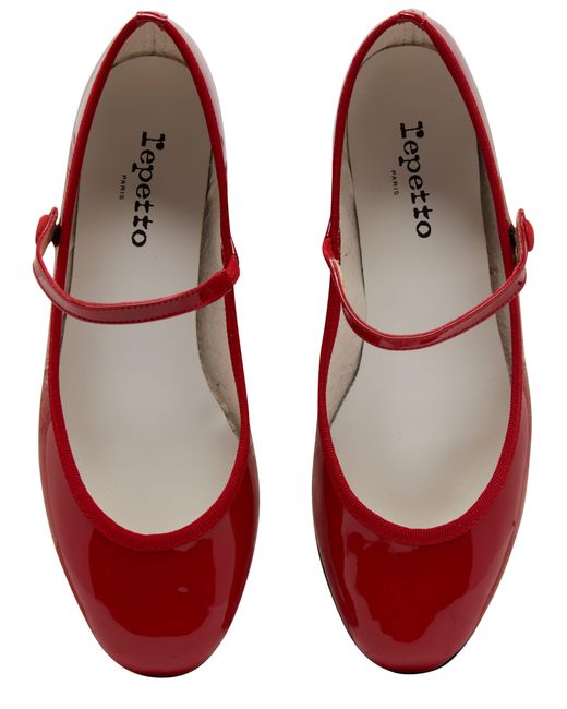 Repetto Red Rose Mary Jane Shoes
