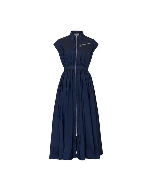 Alexander McQueen Blue Short-sleeve Midi Dress