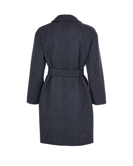 Max Mara Blue Carnia Belted Coat