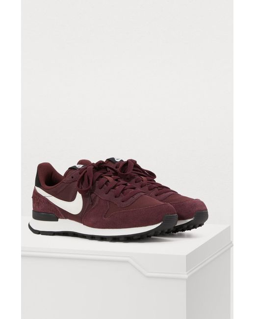 Nike Burgundy Internationalist Suede Trainers | Lyst