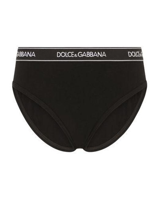 Dolce & Gabbana Black Jersey Briefs With Branded Elastic