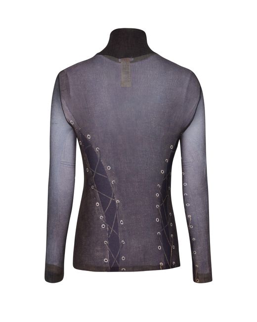 Acne Purple Long-Sleeved Top With Mockneck