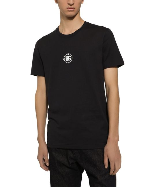 Dolce & Gabbana Black Short-Sleeved Cotton T-Shirt for men