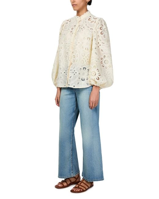 Zimmermann Natural Bestickte Bluse Rhiannon
