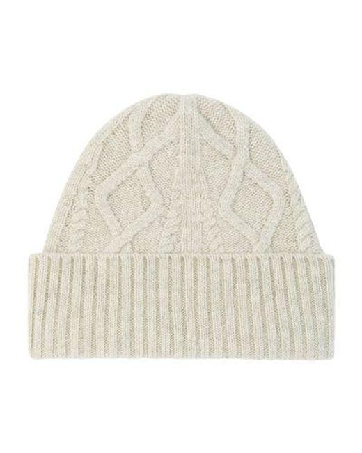 Bompard Natural Cable Knit Cashmere Beanie