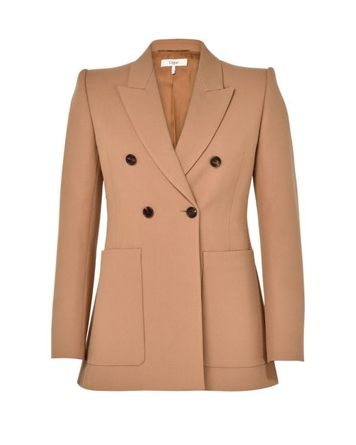 Chloé Brown Double-Breasted Blazer