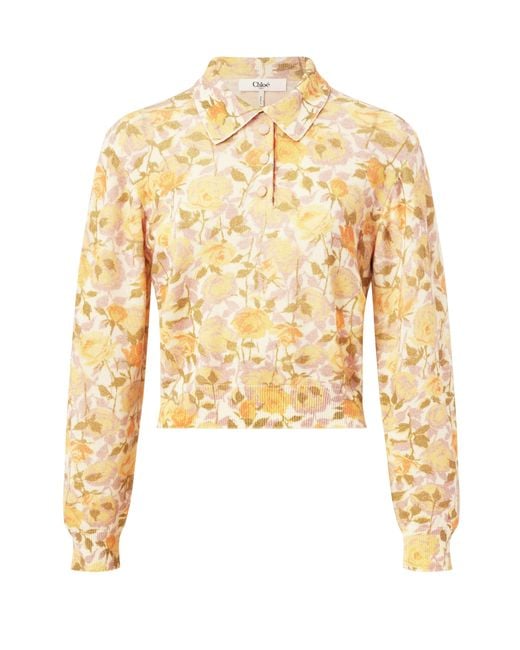 Pull À Col Polo Chloé en coloris Natural