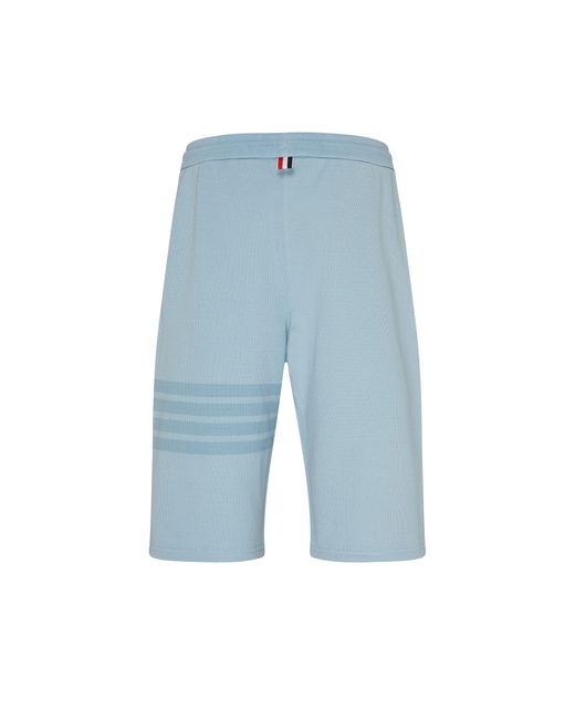 Thom Browne Blue 4-Bar Double Face Shorts for men