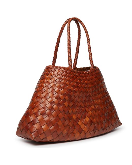 Dragon Diffusion Brown Santa Croce Large Shoulder Bag