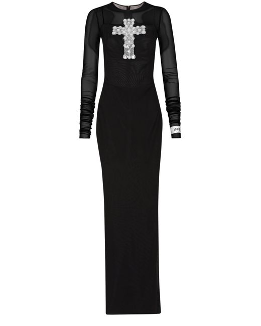 Dolce & Gabbana Black Tüllkleid mit Verzierung