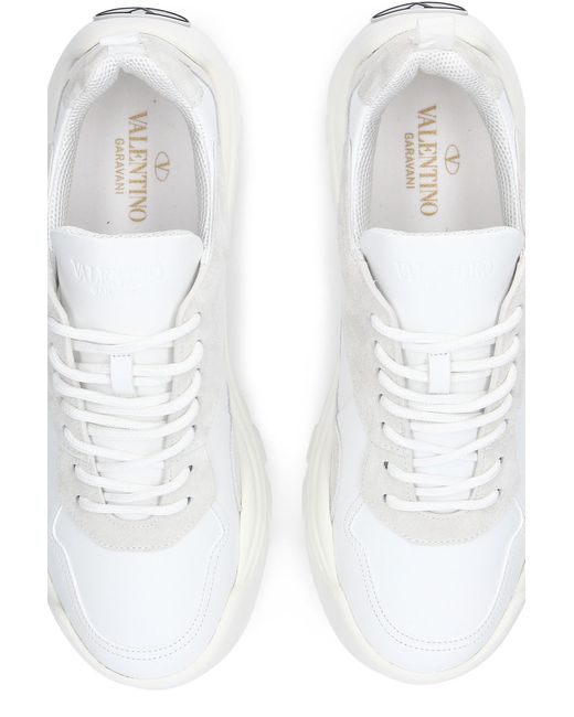 valentino bansi leather trainers