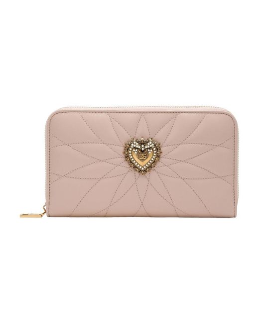 Dolce & Gabbana Pink Zip-Around Devotion Wallet