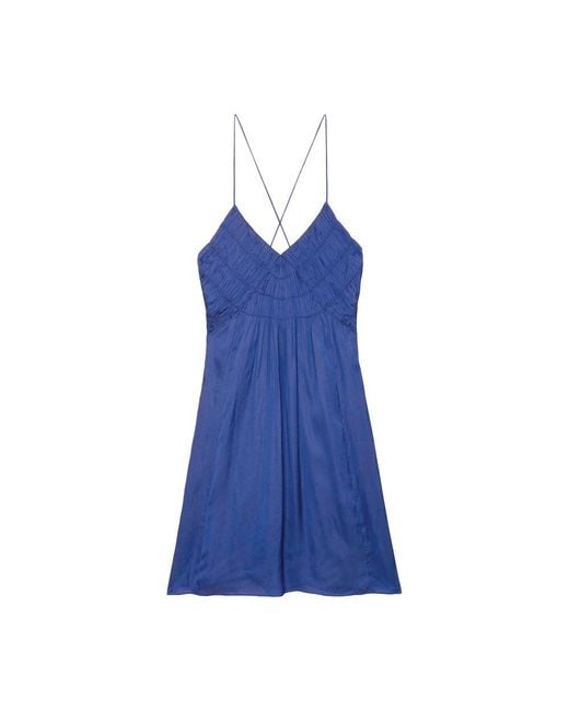 Zadig & Voltaire Blue Rayonna Satin Dress