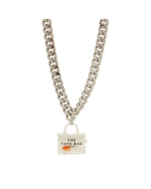Marc Jacobs Metallic Tote Bag Goldfish Necklace