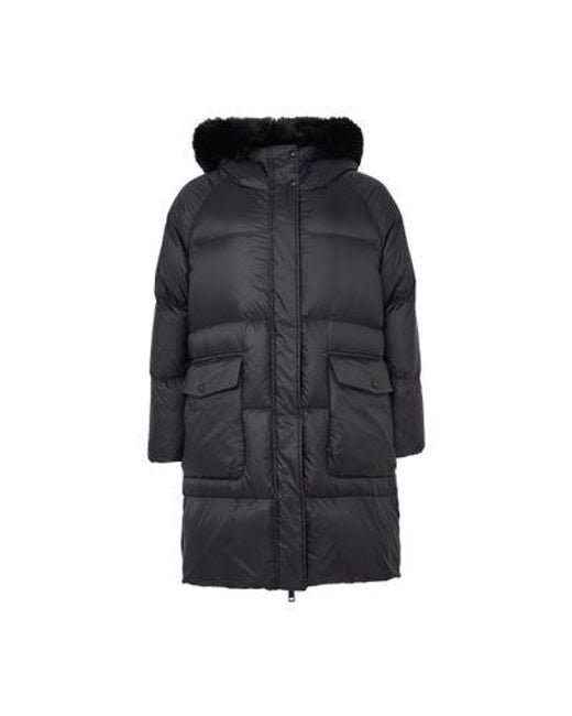 Yves Salomon Black Puffer Jacket With A Fox Fur Hood