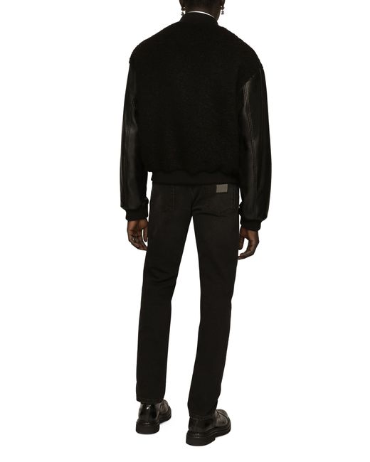 Dolce & Gabbana Black Slim Fit Stretch Denim Jeans With Subtle Abrasions for men
