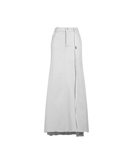 Ann Demeulemeester White Goele 5-Pockets Comfort Skirt