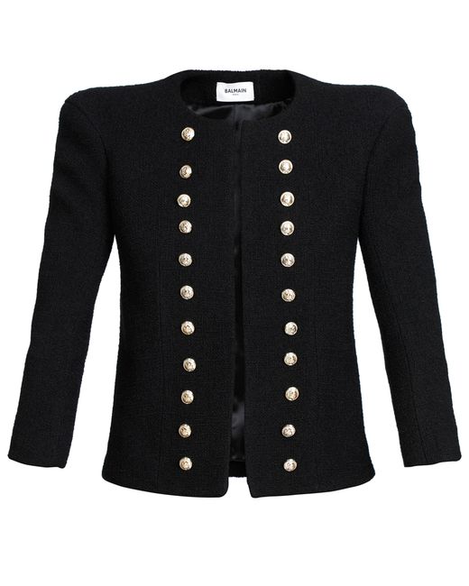 Balmain Black Spencer Round-Neck Jacket
