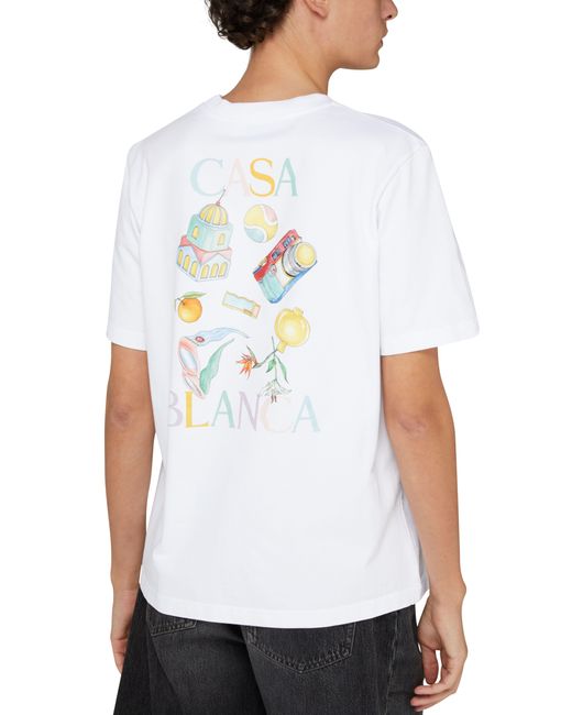 Casablancabrand Bedrucktes T-Shirt in White für Herren