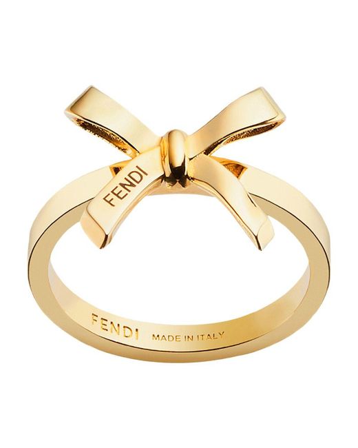 Fendi Metallic Bow Ring