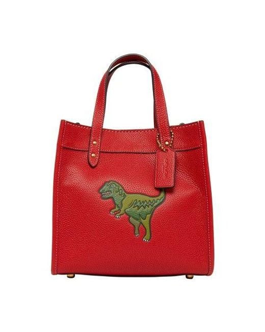 COACH Field Tote 22 In Leather With Rexy in Red Lyst