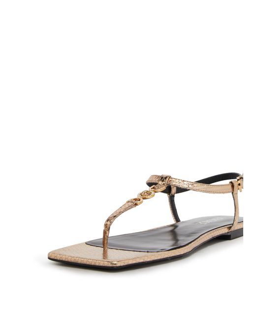 Versace Metallic Flat Sandals