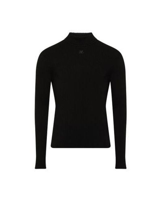 Courreges Black Mockneck Sweater for men