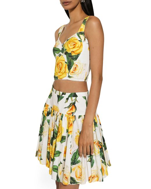 Dolce & Gabbana Yellow Short Circle Skirt