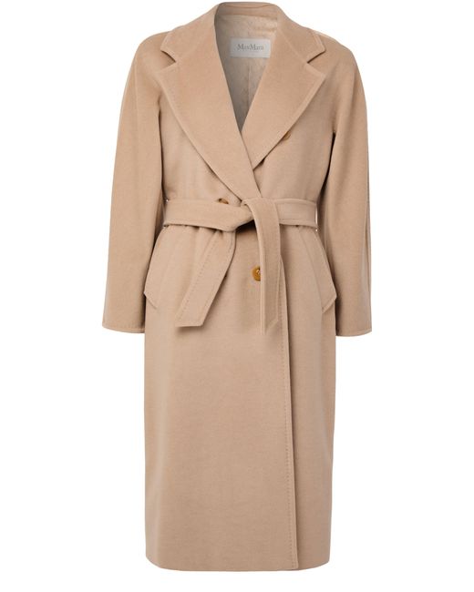 Max Mara Natural Mantel Mit Gürtel Madame 101801