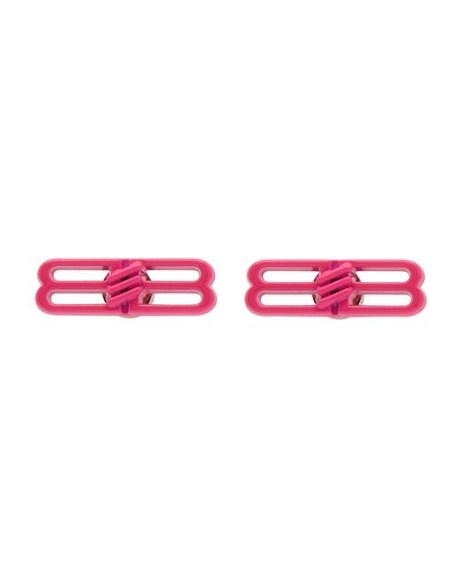 Balenciaga Pink Bb Icon Earrings